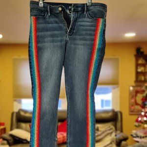 NY & Co Super Skinny Jeans with Rainbow Stripe
